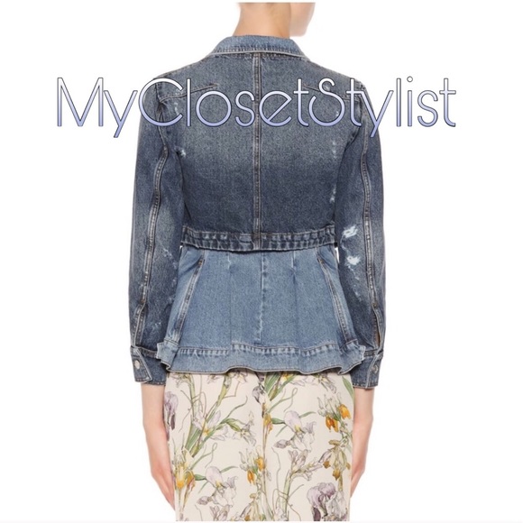 Alexander McQueen Denim 2pc Peplum Jean Jacket NWT - Picture 4 of 8